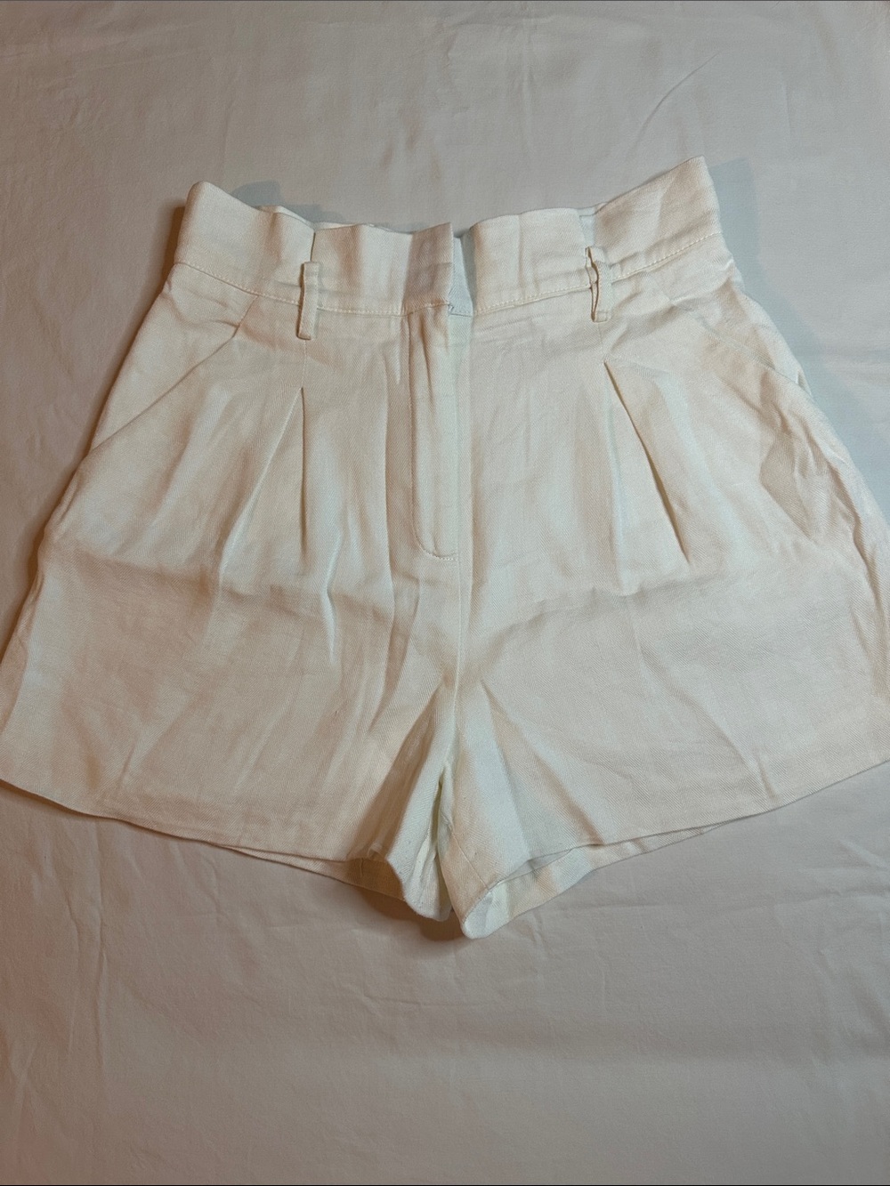 Veronica Beard High-Waist Linen Pleat Front Women's Shorts Size 4